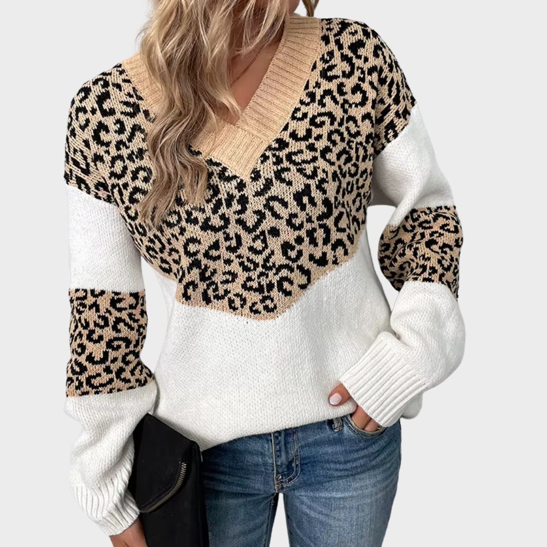Women's V Neck Sweater Patterned