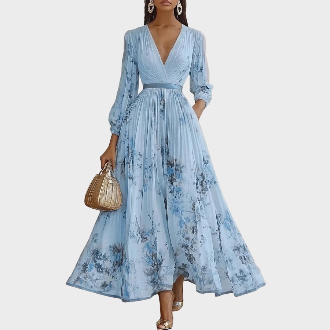 Women's Pleated Maxi Dress Elegant