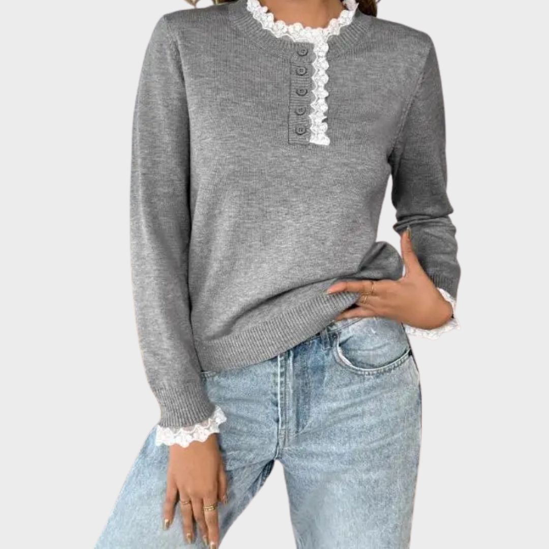 Women's Long Sleeve Sweater Button Front