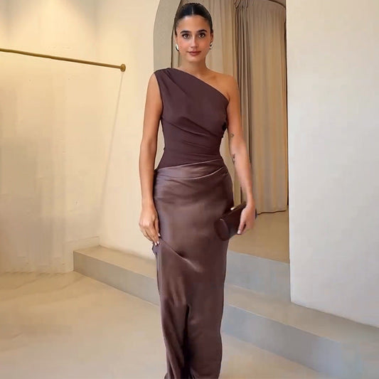 Elegant Ladies Off Shoulder Party Dress - VibreMode