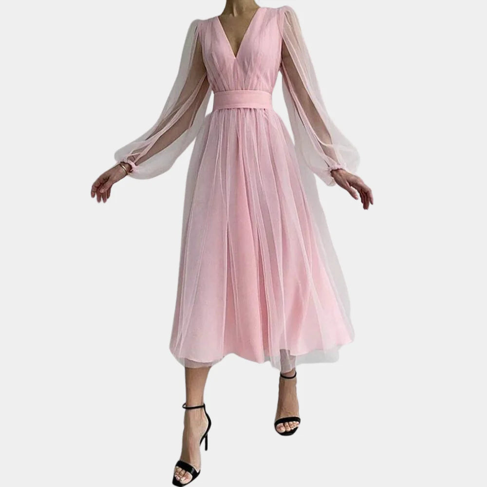 Women's Midi Dress Lace Detail