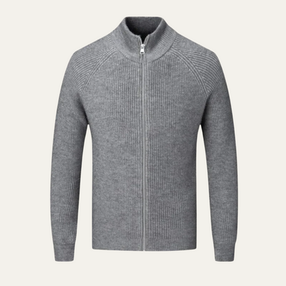 Men's Merino Wool Zip Up Cardigan
