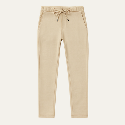 Men's Classic Pants Beige Cotton - VibreMode