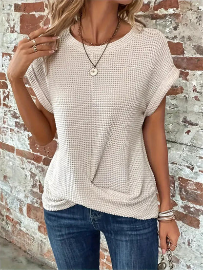 Comfy Waffle Weave Relaxed Fit T-Shirt