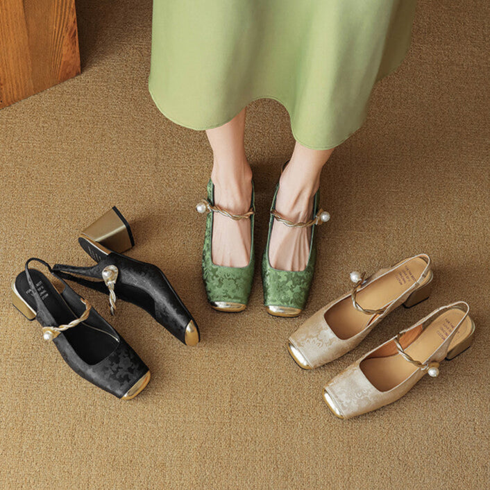 Comfortable Low Heel Slingbacks