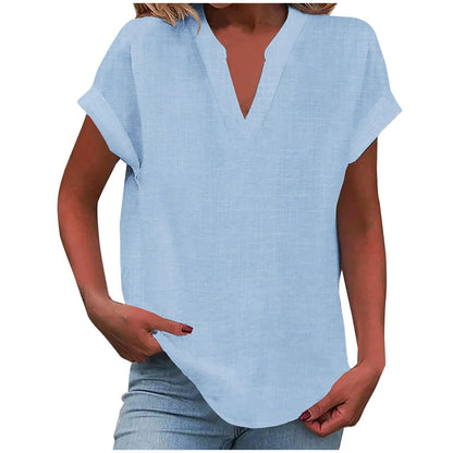 Casual V Neck Women's Blouse