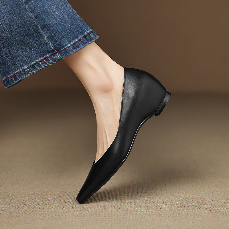 Real Leather Comfort Flat Shoes