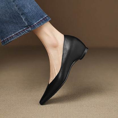 Real Leather Comfort Flat Shoes