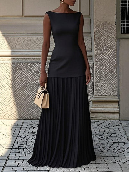Elegant Strapless Flowy Long Dress
