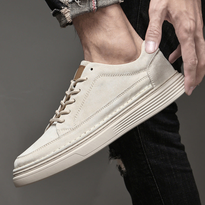 Men's Casual Lace-Up Sneakers Contrast Sole Black