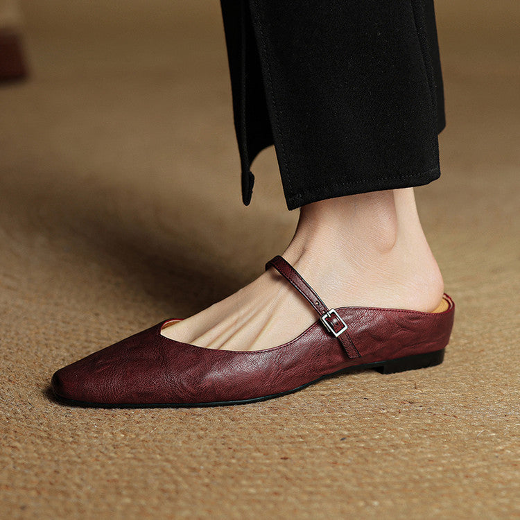 Classic Women's Real Leather Mule Shoes