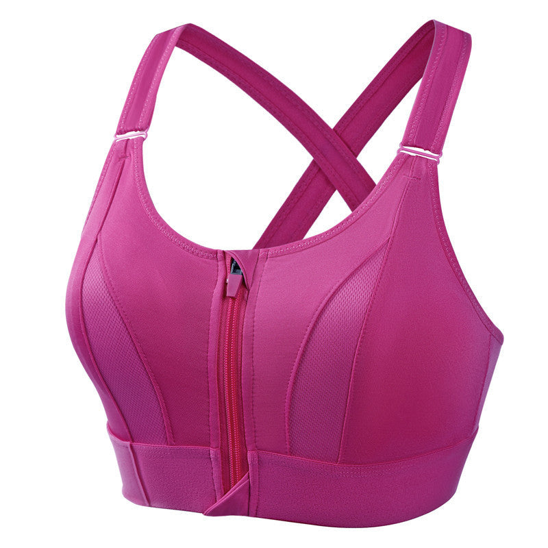 Soft and Supportive Zip Front Sports Bra