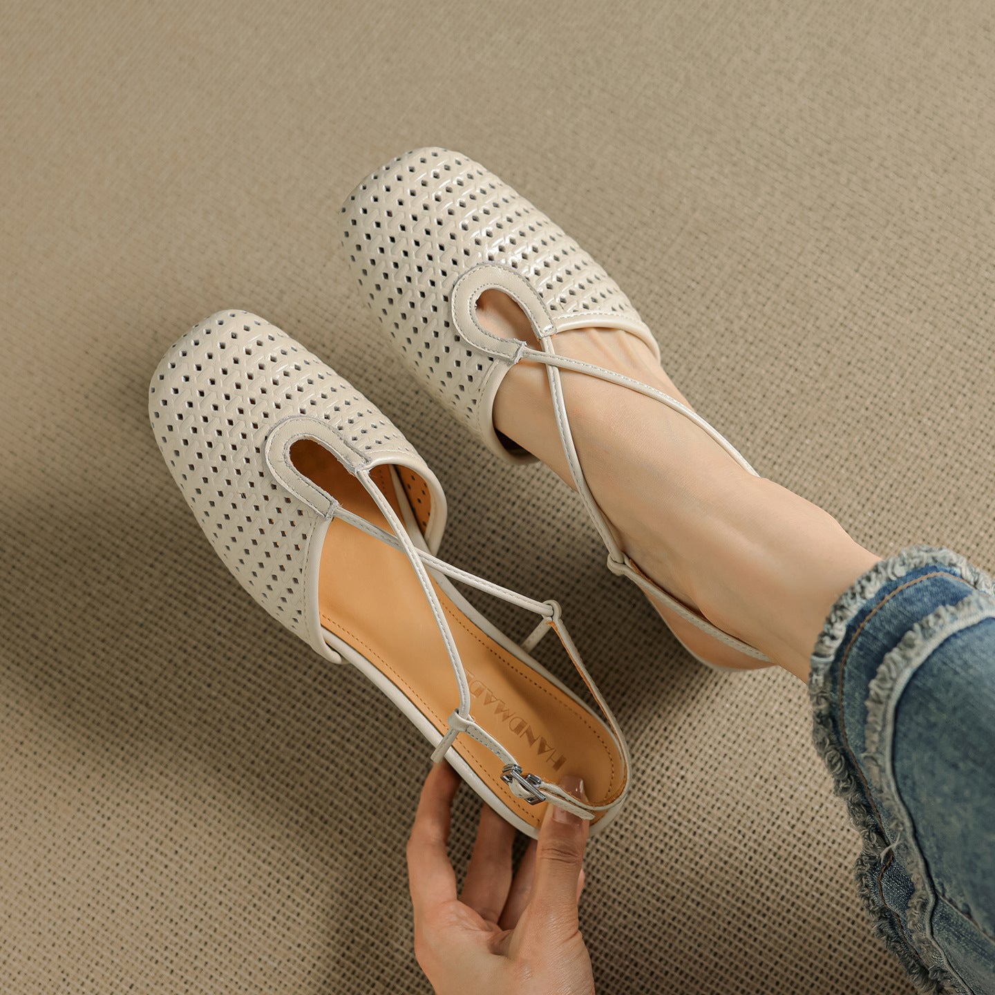 Real Leather Classic Slingback Shoes