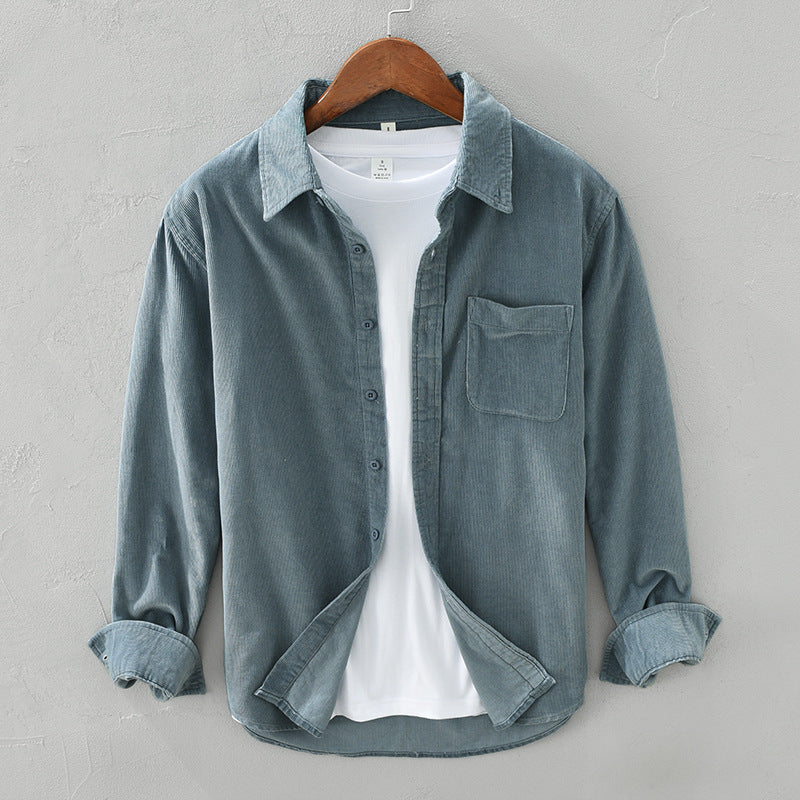Men's Corduroy Shirt Retro Style