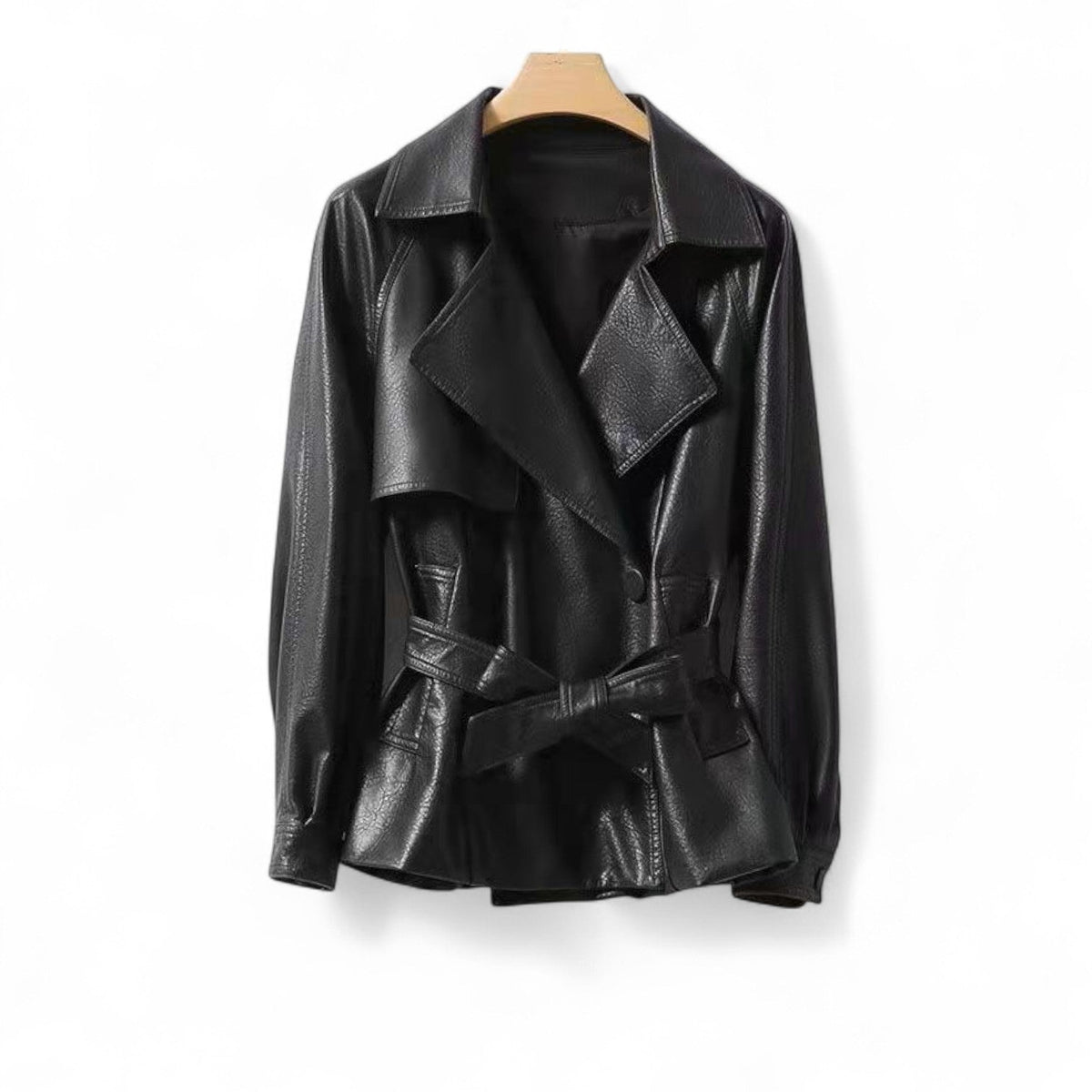 Mabel Belted Leather Jacket - Jack Hafford