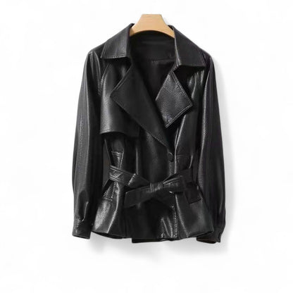 Mabel Belted Leather Jacket - Jack Hafford