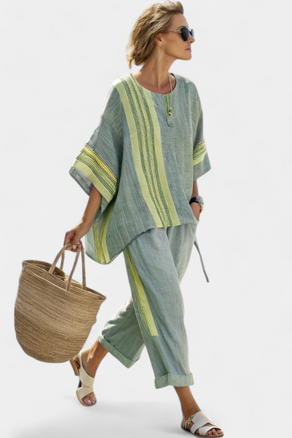 Relaxed Fit Women's 2 Piece Top and Pants Set