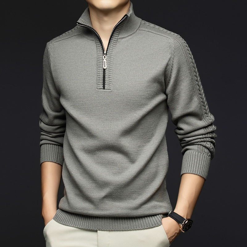 Lester Men's Wool Quarter Zip Sweater - VibreMode