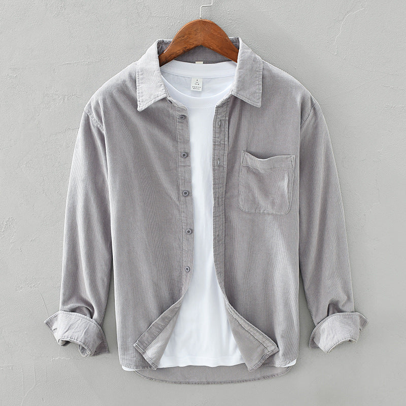Men's Corduroy Shirt Retro Style
