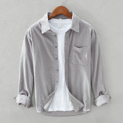 Men's Corduroy Shirt Retro Style
