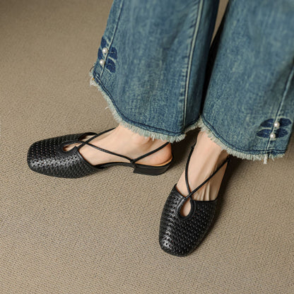 Real Leather Classic Slingback Shoes