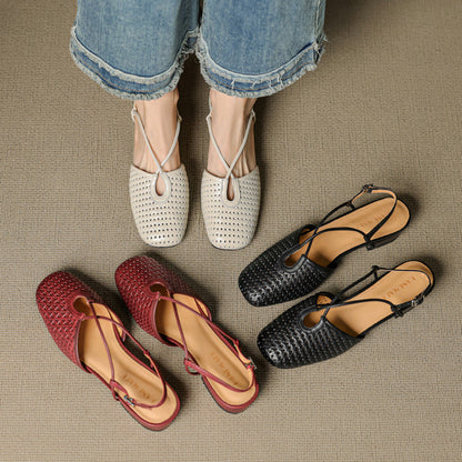 Real Leather Classic Slingback Shoes