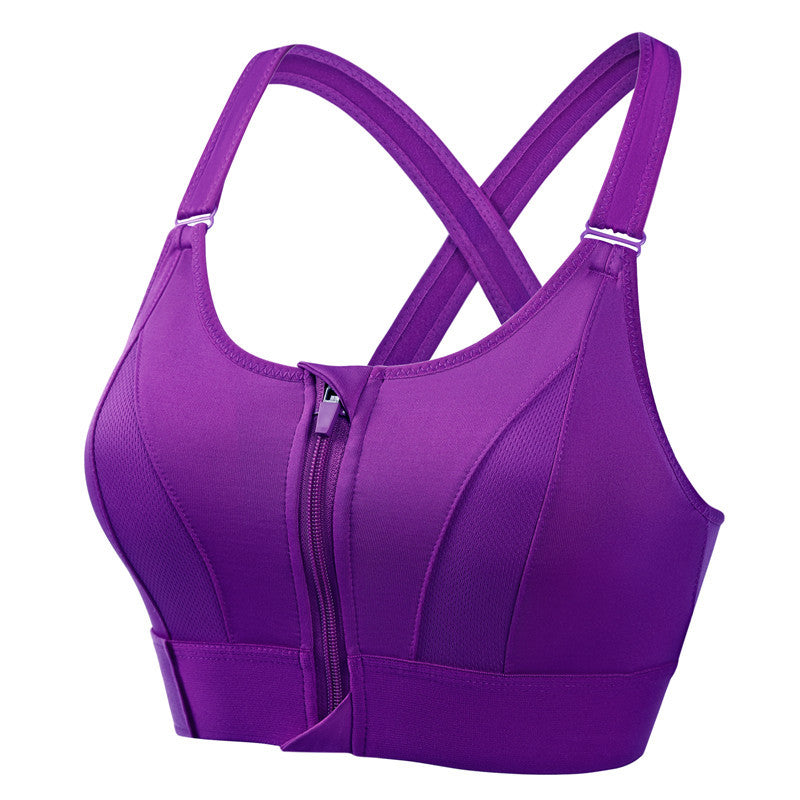 Soft and Supportive Zip Front Sports Bra