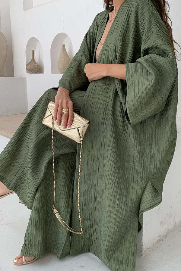 Women's Pleated Kimono Set