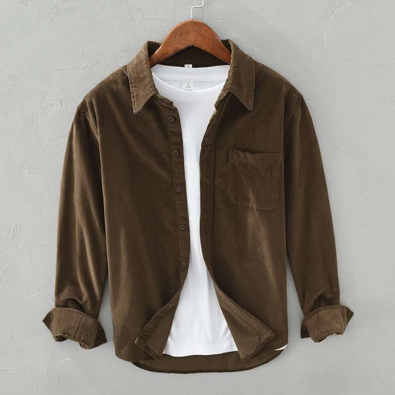 Men's Corduroy Shirt Retro Style