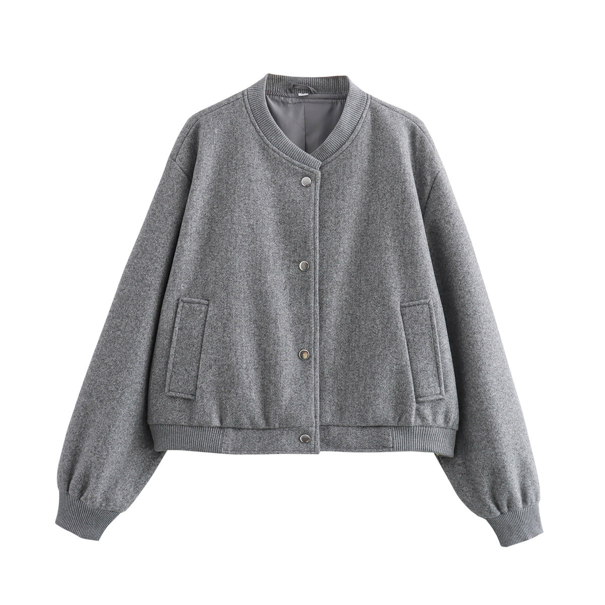 Men's Pilot Jacket Ribbed Cotton Stand-Up Collar