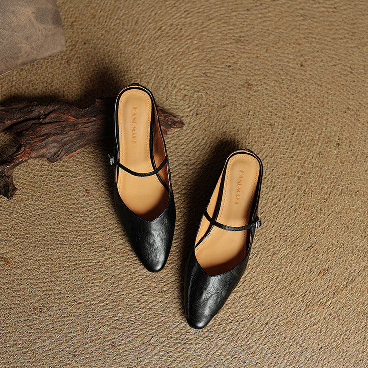 Classic Women's Real Leather Mule Shoes