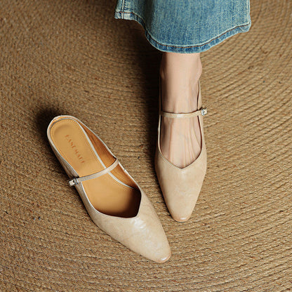 Authentic Soft Leather Mule Shoes