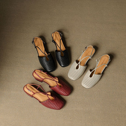 Real Leather Classic Slingback Shoes