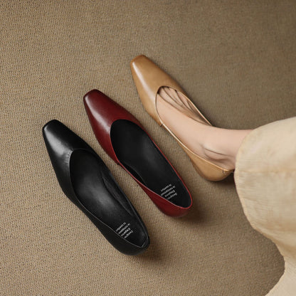 Real Leather Comfort Flat Shoes