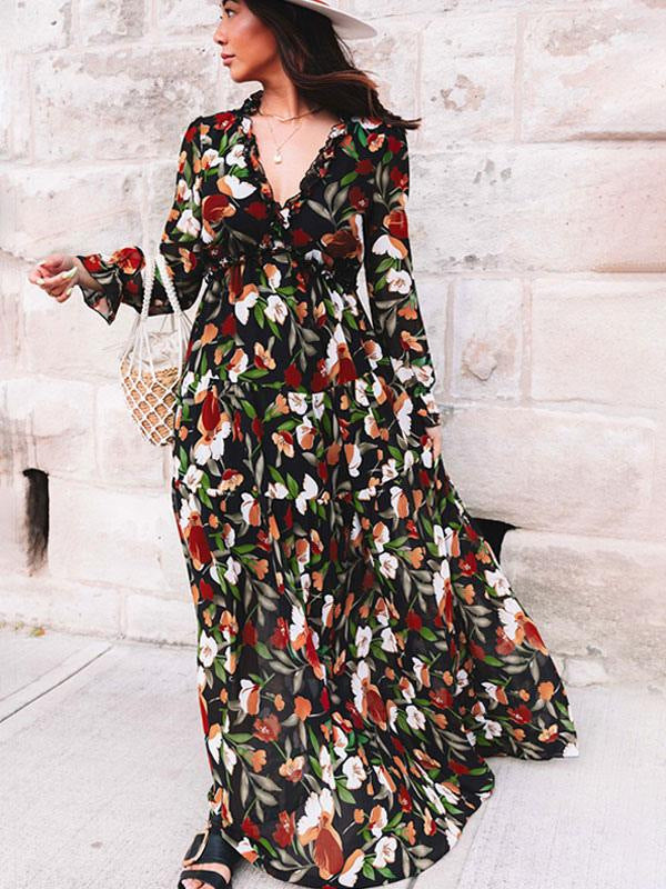 Beautiful Floral Floor Length Maxi Dress