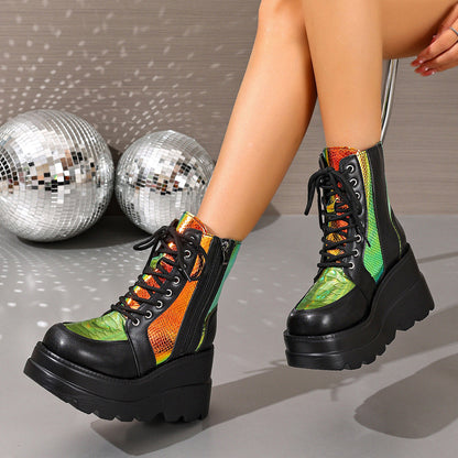 Iris Women's Chunky Platform Ankle Boots - VibreMode