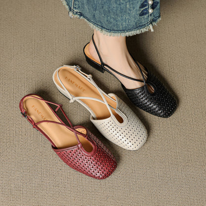 Real Leather Classic Slingback Shoes