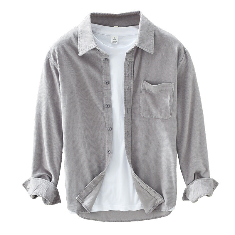 Men's Corduroy Shirt Retro Style