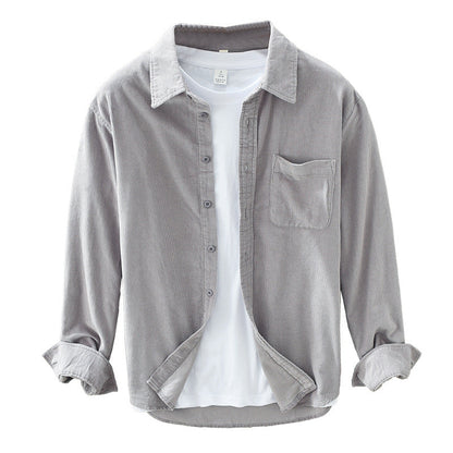 Men's Corduroy Shirt Retro Style