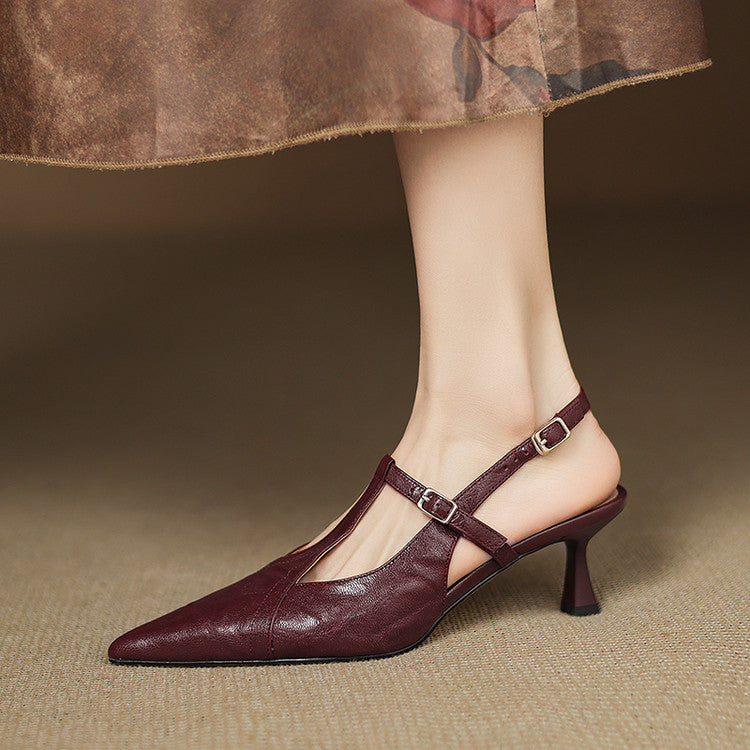 Luxury Black Leather High Heels