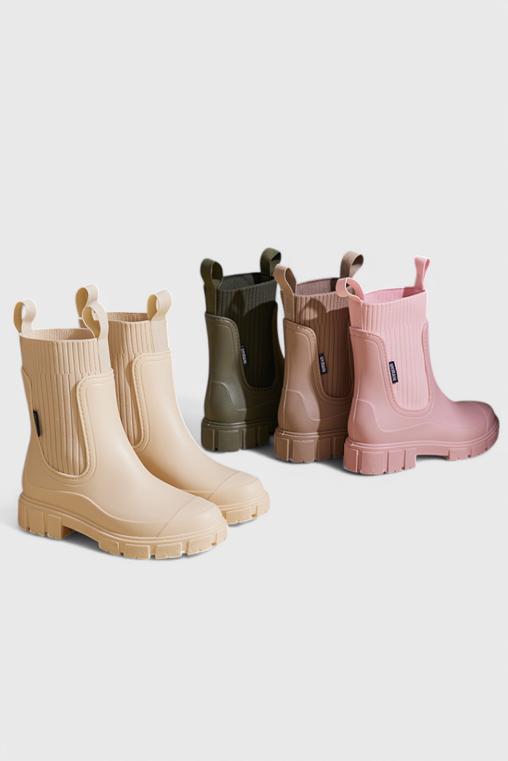 Women's Elastic Ankle Boots Lug Sole Design