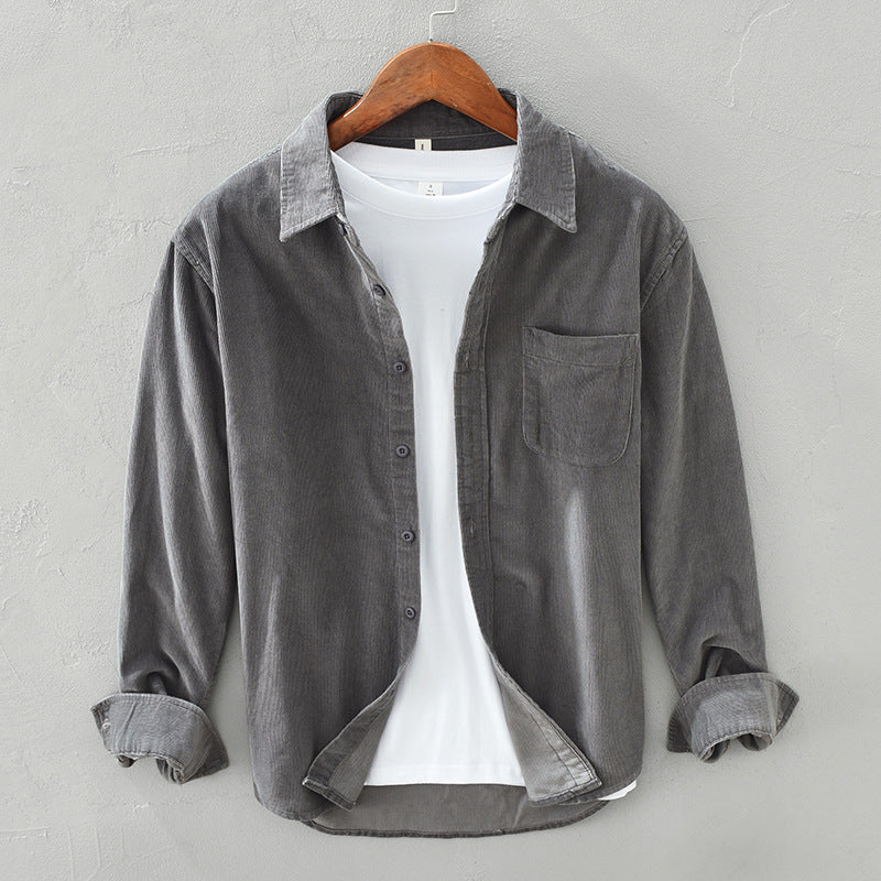 Men's Corduroy Shirt Retro Style - VibreMode