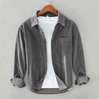 Men's Corduroy Shirt Retro Style - VibreMode