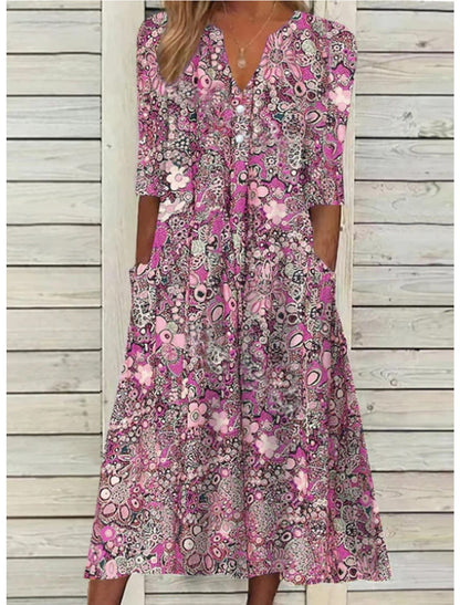 Chic Maternity Summer Dress with Tummy Panel