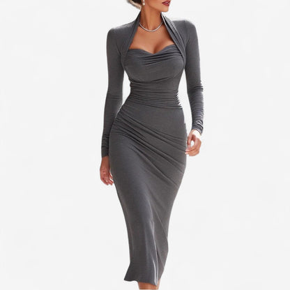 Slim Fit Floor Length Dress - VibreMode