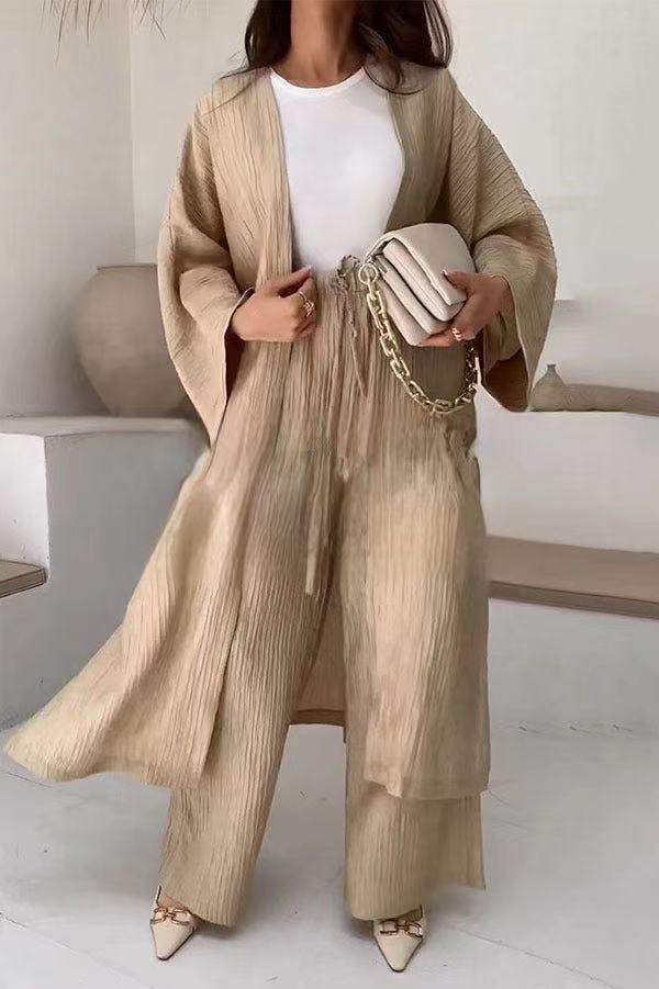 Women's Pleated Kimono Set - VibreMode