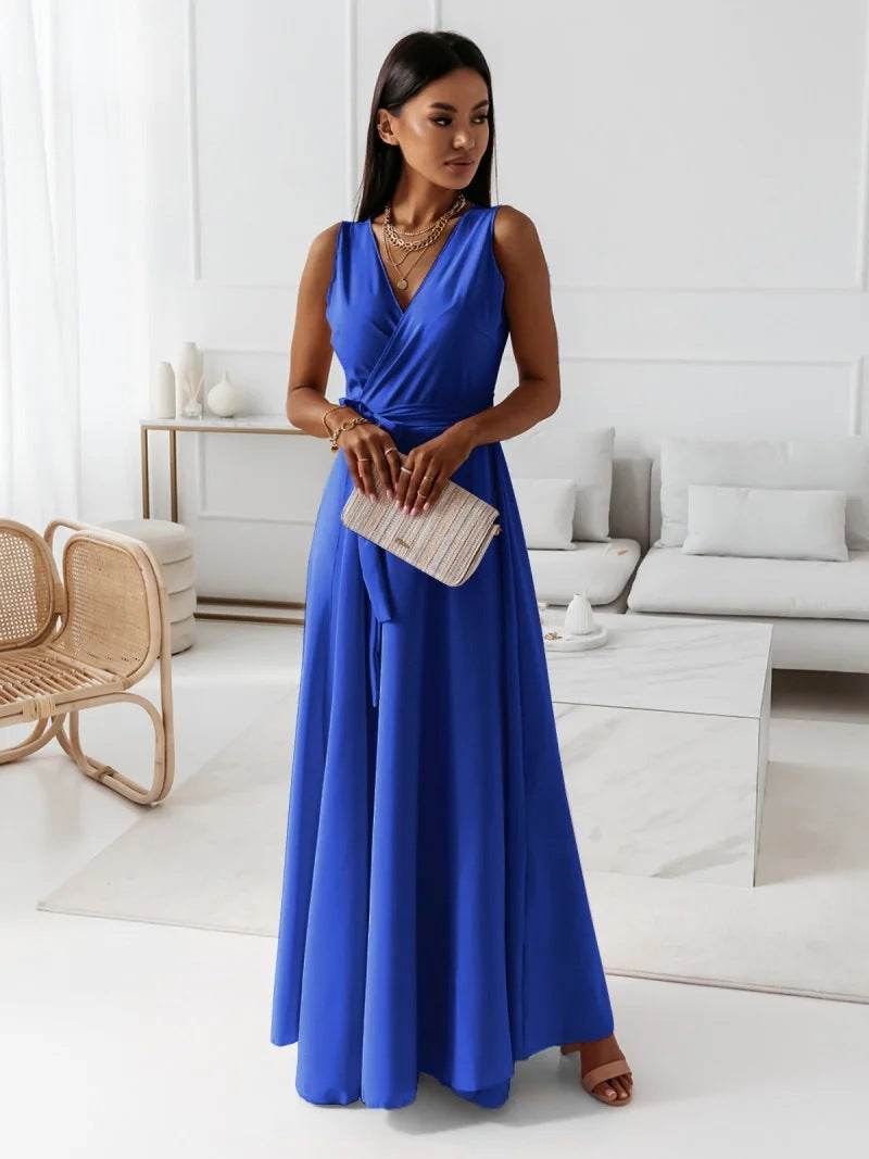Elegant Ladies Long Wedding Guest Wrap Dress