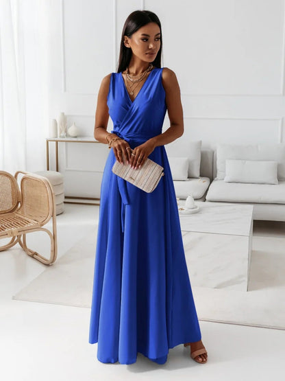 Elegant Ladies Long Wedding Guest Wrap Dress