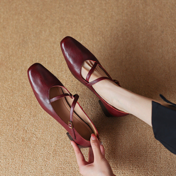 Premium Real Leather High Heels