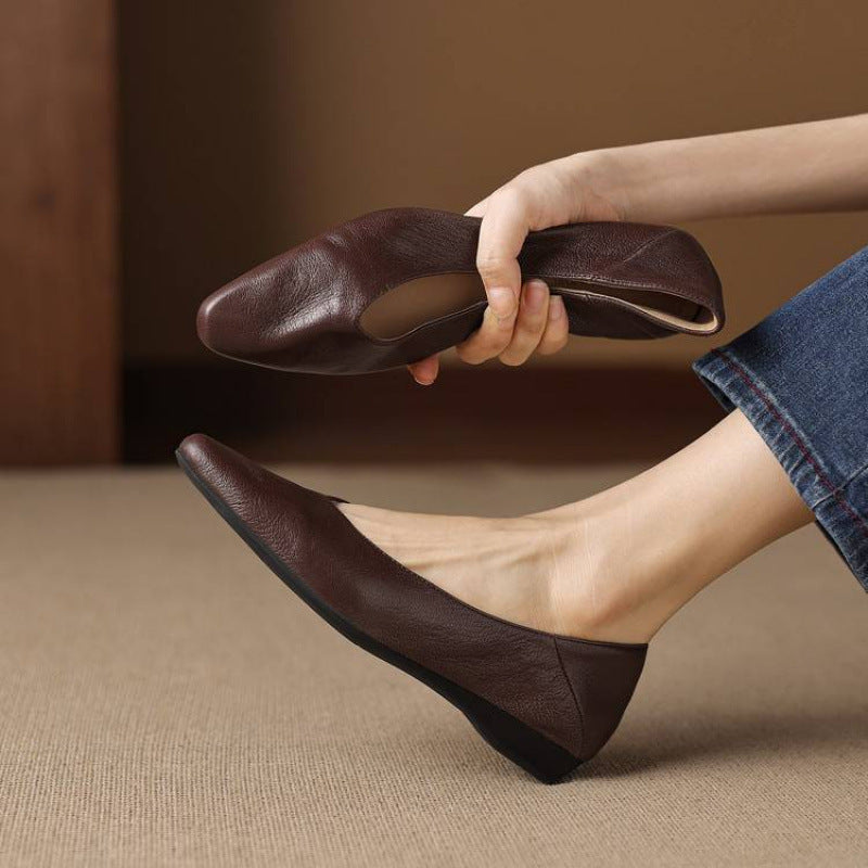 Real Leather Ballet Shoes - VibreMode